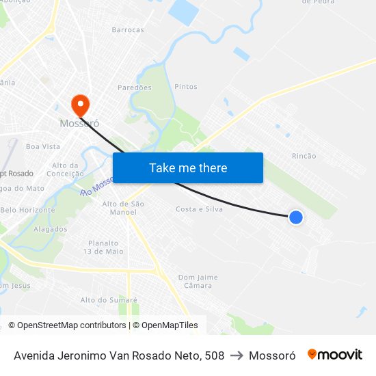 Avenida Jeronimo Van Rosado Neto, 508 to Mossoró map