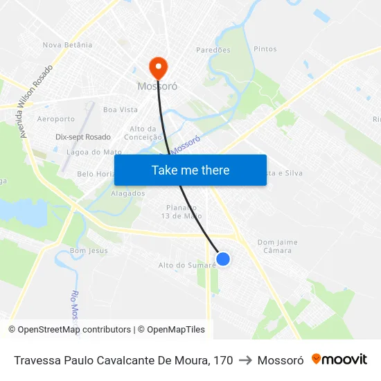 Travessa Paulo Cavalcante De Moura, 170 to Mossoró map