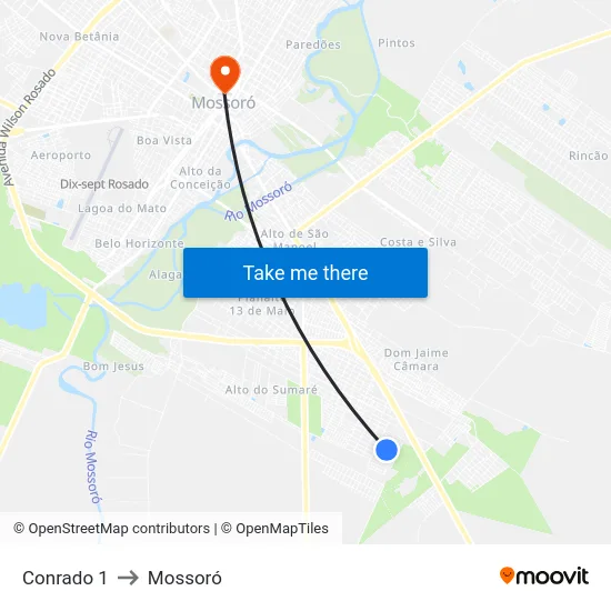Conrado 1 to Mossoró map