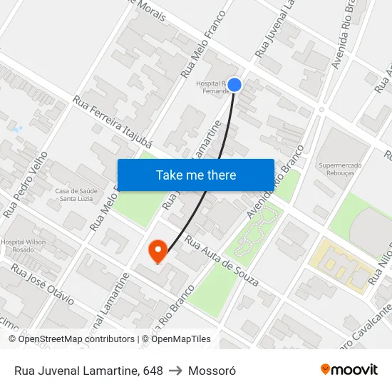 Rua Juvenal Lamartine, 648 to Mossoró map