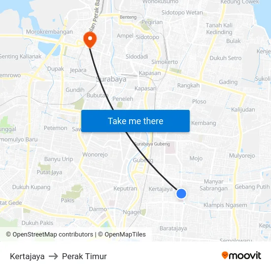 Kertajaya to Perak Timur map
