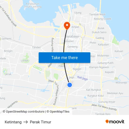 Ketintang to Perak Timur map