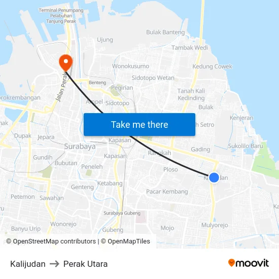Kalijudan to Perak Utara map