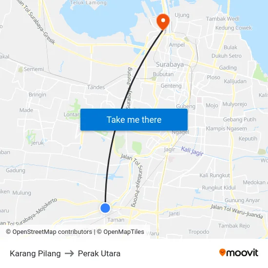 Karang Pilang to Perak Utara map