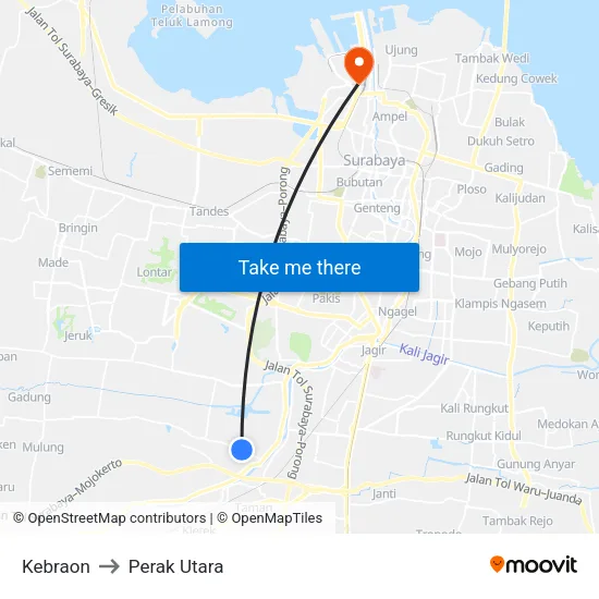Kebraon to Perak Utara map