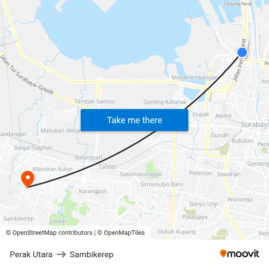 Perak Utara to Sambikerep map