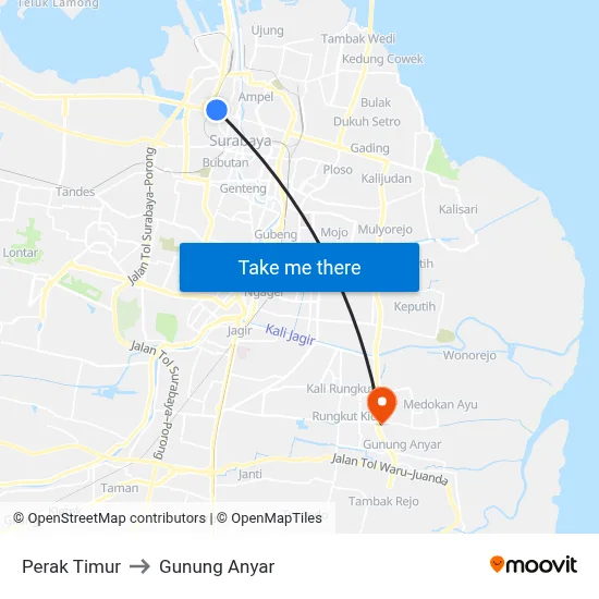 Perak Timur to Gunung Anyar map