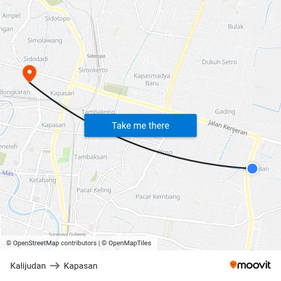 Kalijudan to Kapasan map