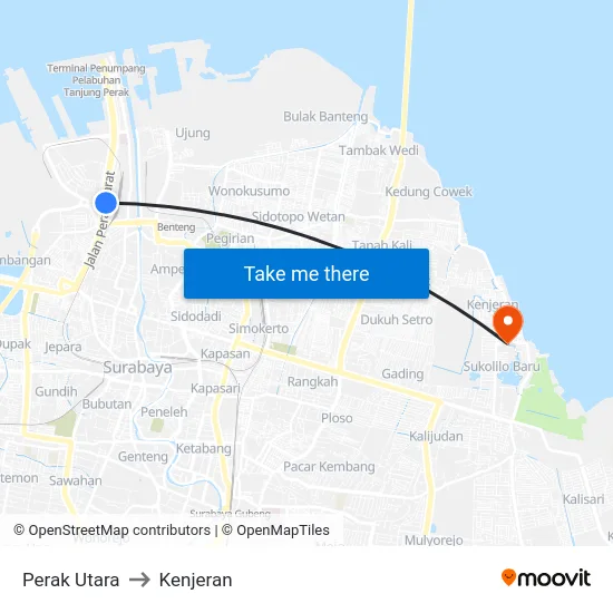 Perak Utara to Kenjeran map