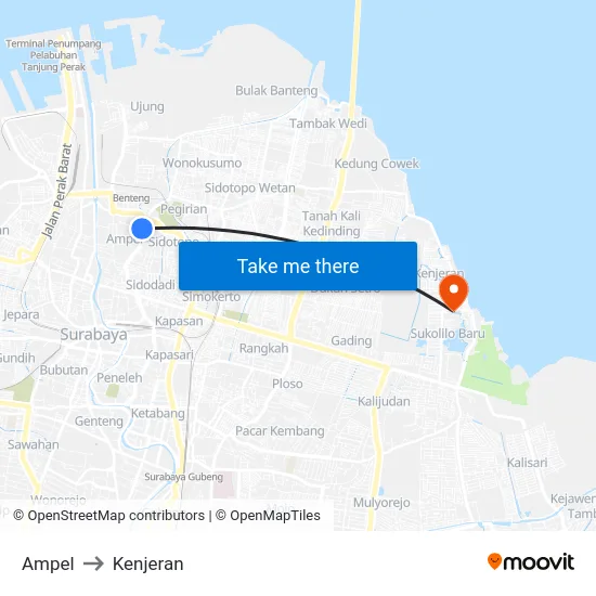 Ampel to Kenjeran map