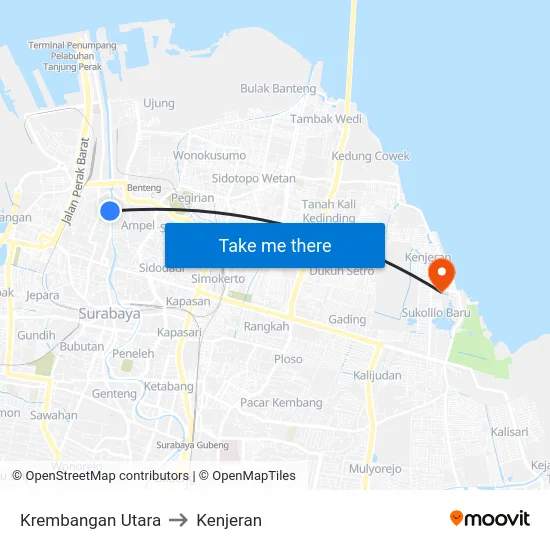 Krembangan Utara to Kenjeran map