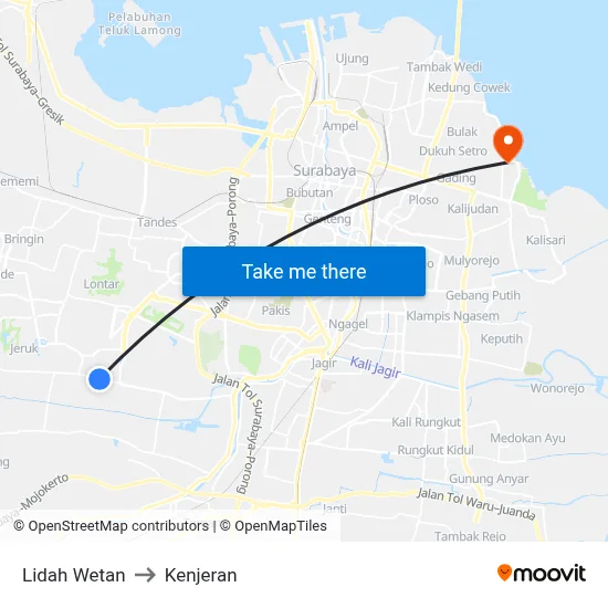 Lidah Wetan to Kenjeran map