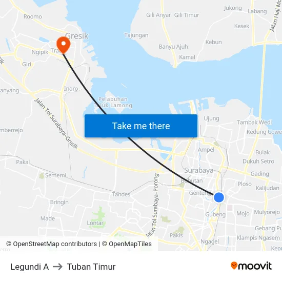 Legundi A to Tuban Timur map