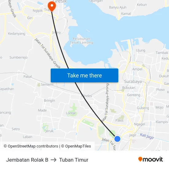 Jembatan Rolak B to Tuban Timur map