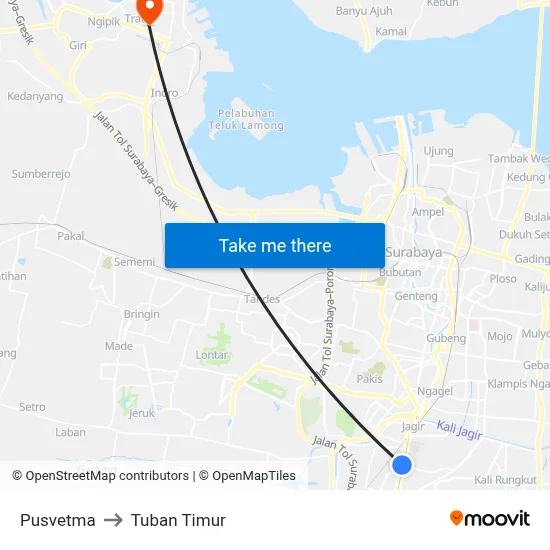 Pusvetma to Tuban Timur map