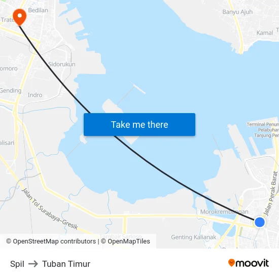 Spil to Tuban Timur map
