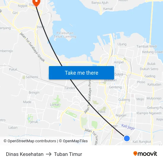Dinas Kesehatan to Tuban Timur map