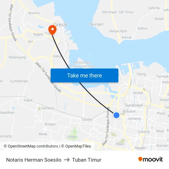 Notaris Herman Soesilo to Tuban Timur map