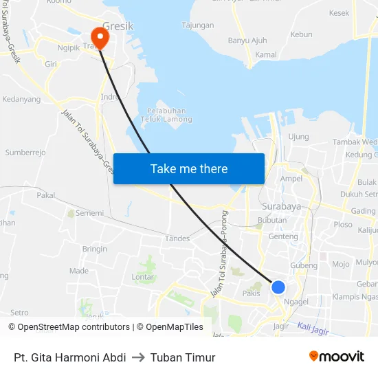 Pt. Gita Harmoni Abdi to Tuban Timur map