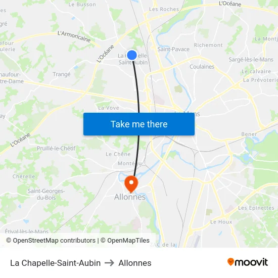 La Chapelle-Saint-Aubin to Allonnes map