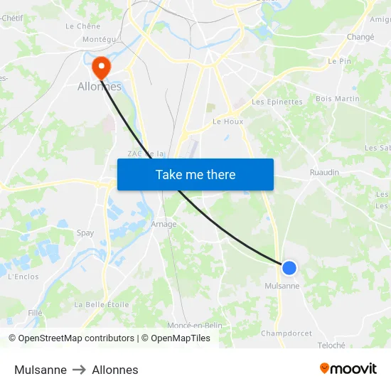 Mulsanne to Allonnes map