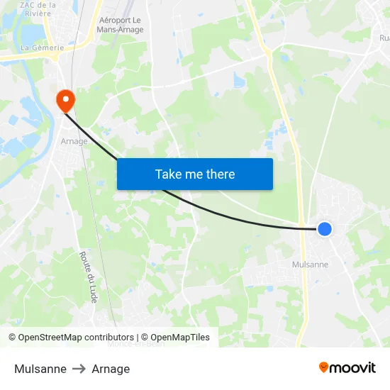 Mulsanne to Arnage map