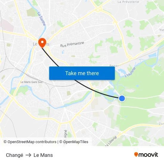 Changé to Le Mans map