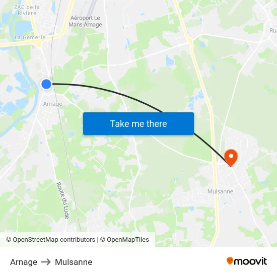 Arnage to Mulsanne map