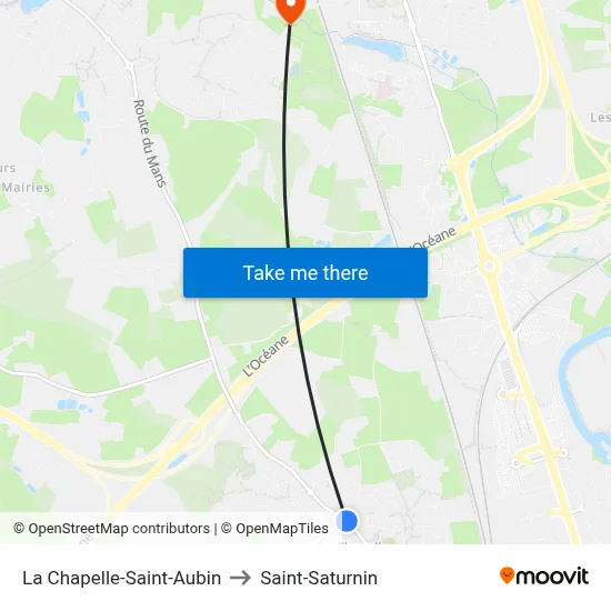 La Chapelle-Saint-Aubin to Saint-Saturnin map