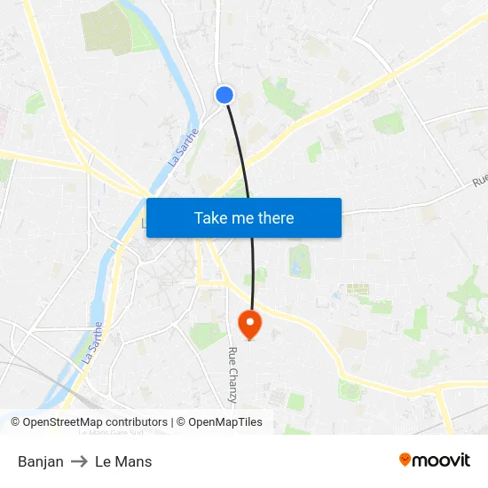 Banjan to Le Mans map