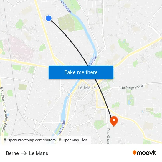 Berne to Le Mans map