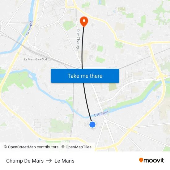 Champ De Mars to Le Mans map