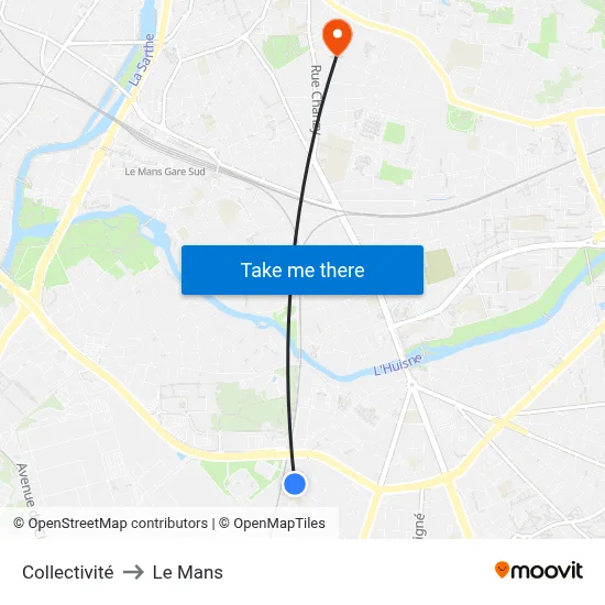 Collectivité to Le Mans map