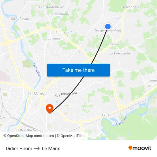 Didier Pironi to Le Mans map