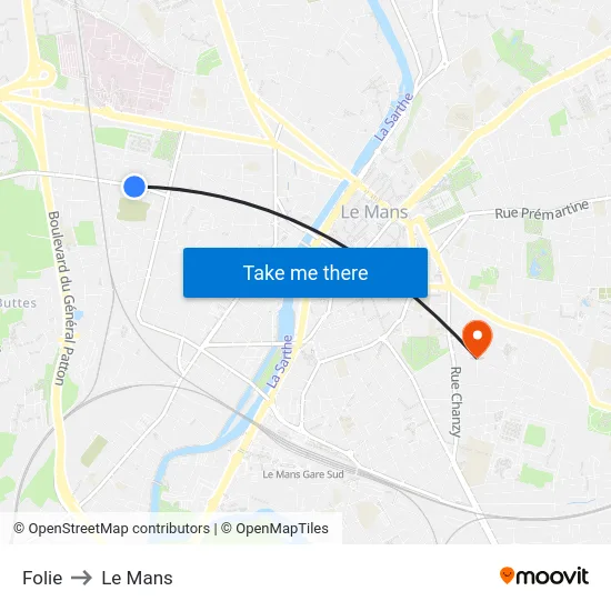 Folie to Le Mans map