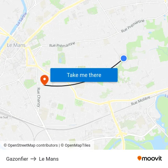 Gazonfier to Le Mans map