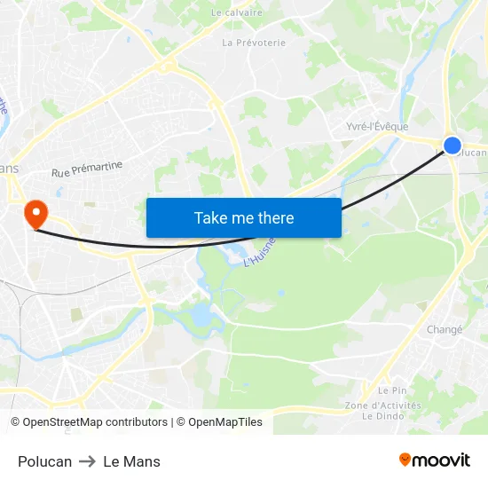 Polucan to Le Mans map