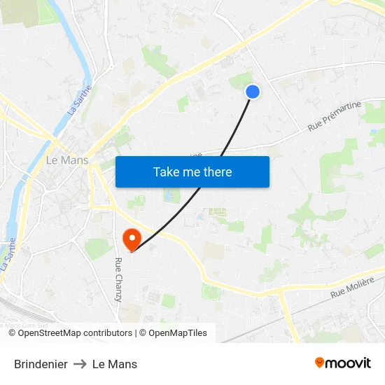 Brindenier to Le Mans map