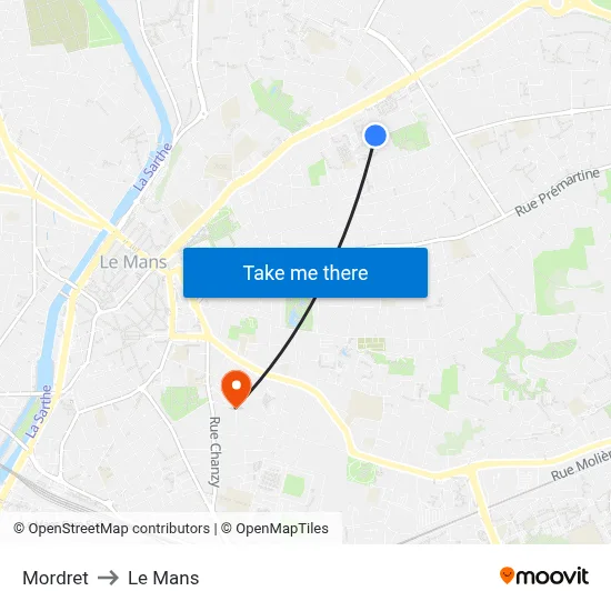 Mordret to Le Mans map