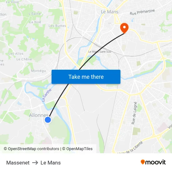 Massenet to Le Mans map