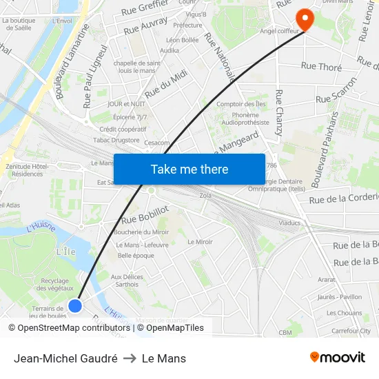 Jean-Michel Gaudré to Le Mans map