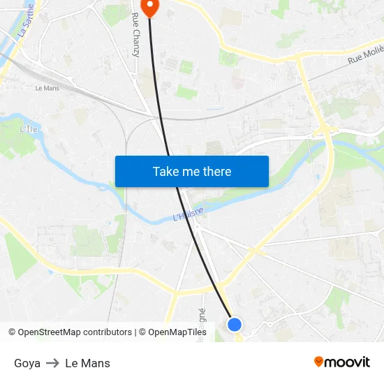 Goya to Le Mans map