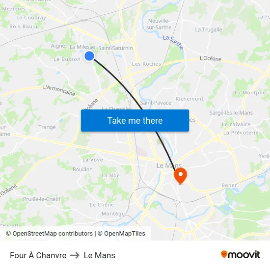 Four À Chanvre to Le Mans map