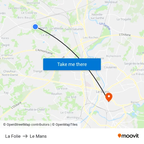 La Folie to Le Mans map