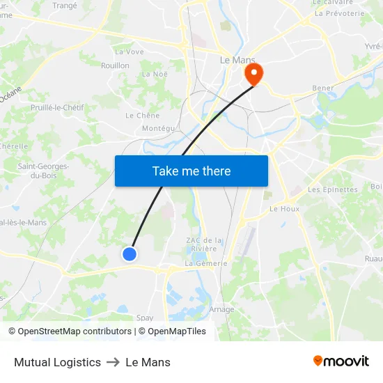 Mutual Logistics to Le Mans map