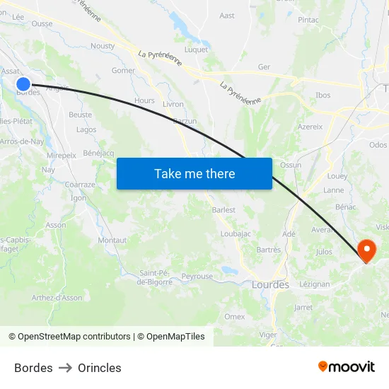 Bordes to Orincles map