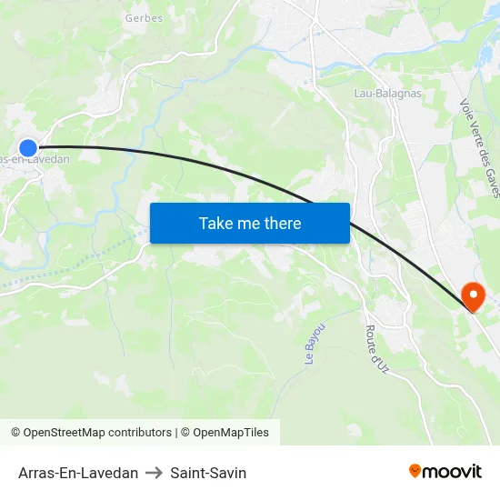 Arras-En-Lavedan to Saint-Savin map