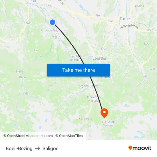 Boeil-Bezing to Saligos map