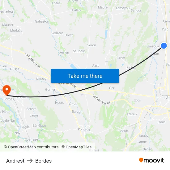 Andrest to Bordes map