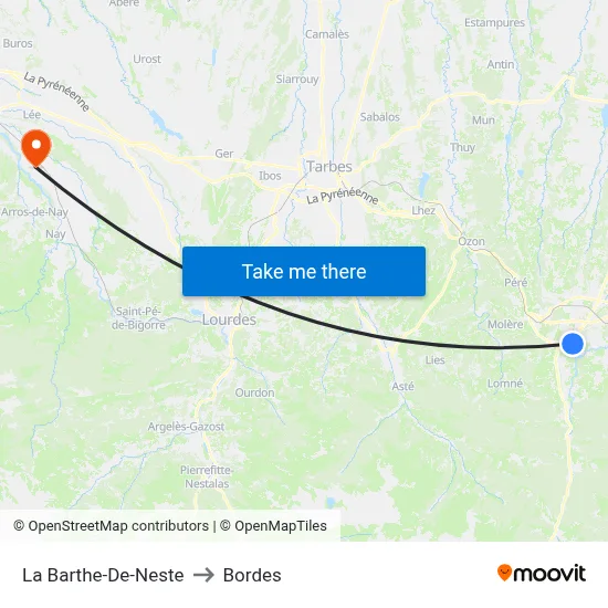 La Barthe-De-Neste to Bordes map